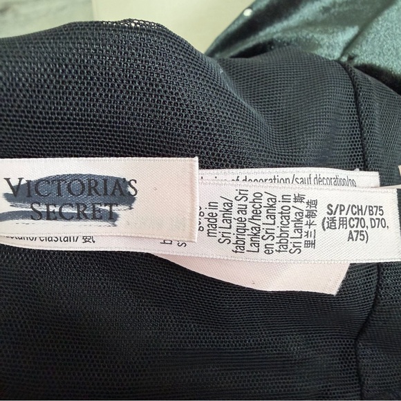 New! Victoria’s Secret Very Sexy Black Velvet Star Corset Bra Top 41817 - Picture 9 of 10